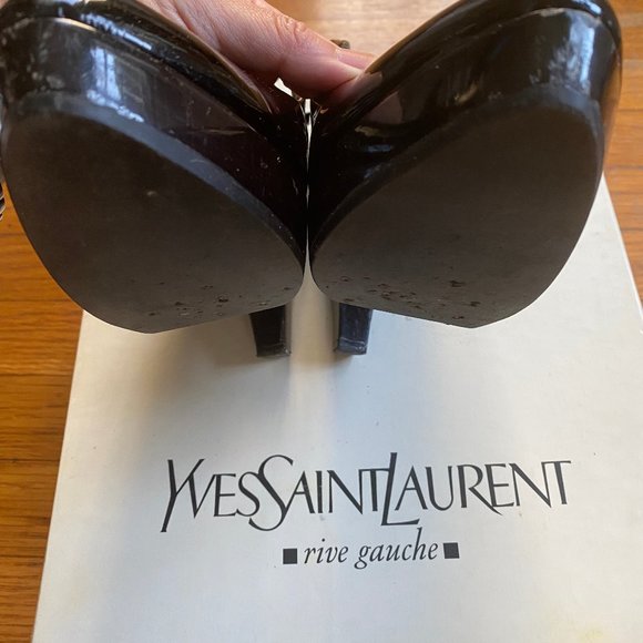 YSL Black Platform Patent High Heel Shoe | Size 38 - Picture 14 of 16